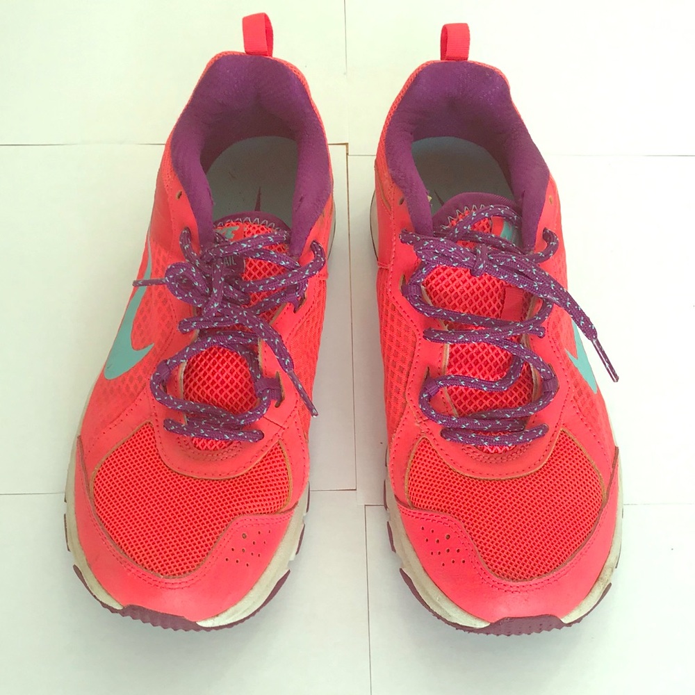 Multi-colored Nike Athletic shoes.